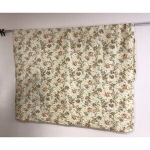 Vintage Springmaid Floral Twin Single Quilted Comforter Blanket Bedspread